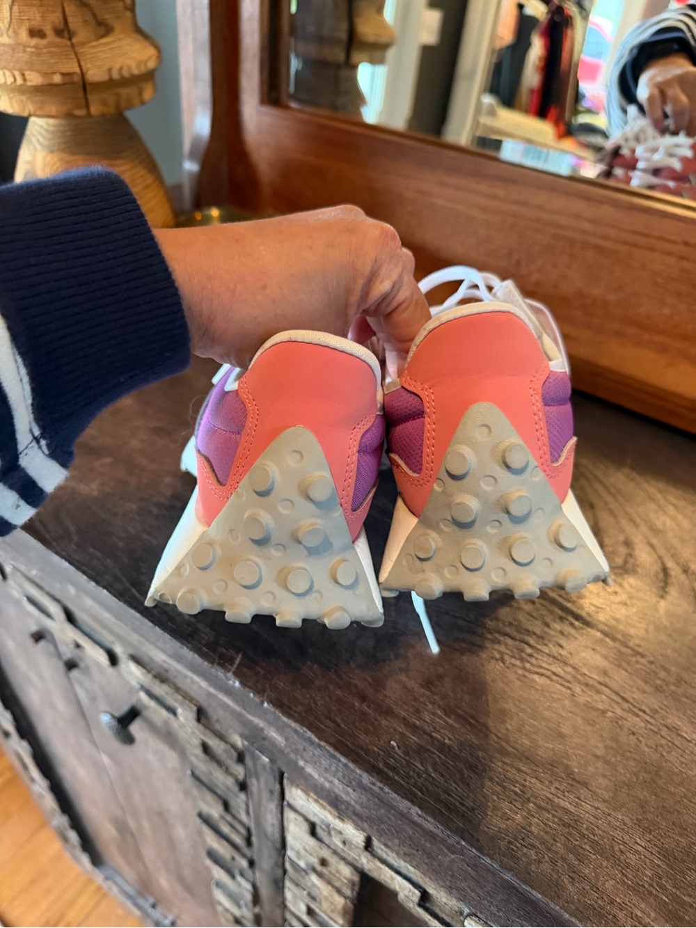 New Balance Women’s Pink and Purple Lace-Up Sneakers - Picture 9 of 10